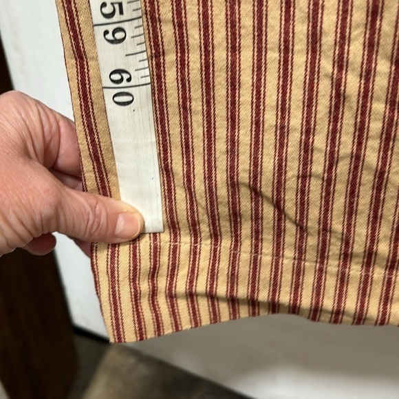 PRE OWNED Home Collection by Raghu York Ticking Barn Red & Nutmeg Shower Curtain - Picture 9 of 15